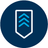 Icon of an arrow pointing down inside of a blue circle